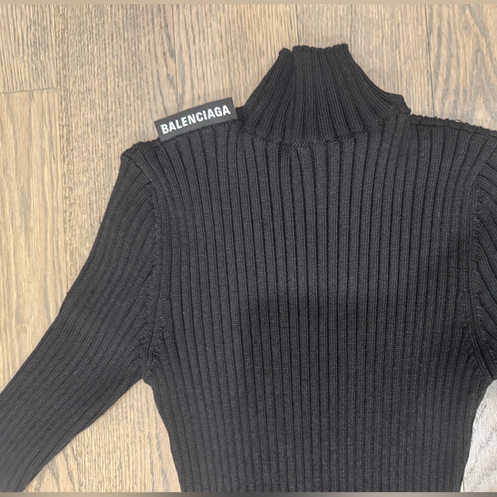 Balenciaga Black Knit midi dress small